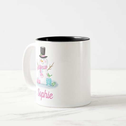 Kerstfeestdag Cute Snowman Winter Mok (Voorkant links)