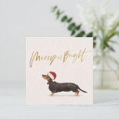 Kerstfeestdag Dachshund Dog Merry Greeting (Staand voorkant)