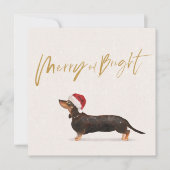 Kerstfeestdag Dachshund Dog Merry Greeting (Voorkant)