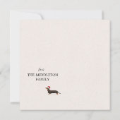 kerstfeestdag Dachshund Dog Pattern-groet (Achterkant)