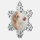 Kerstfeestdag Dachshund Red Xmas sweater Tin Sneeuwvlok Ornament (Rechts)