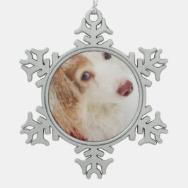 Kerstfeestdag Dachshund Red Xmas sweater Tin Sneeuwvlok Ornament