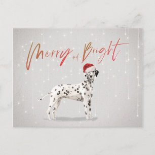 Kerstfeestdag Dalmatian Merry Bright Briefkaart