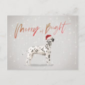Kerstfeestdag Dalmatian Merry Bright Briefkaart (Voorkant)