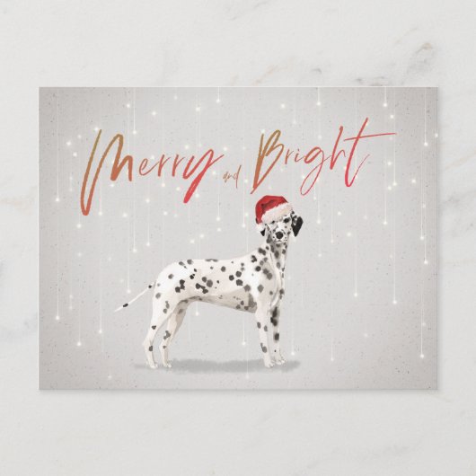 Kerstfeestdag Dalmatian Merry Bright Briefkaart
