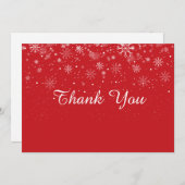 Kerstfeestdag Dank je Snowflakes kaart (Voorkant / Achterkant)
