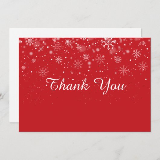 Kerstfeestdag Dank je Snowflakes kaart (Voorkant / Achterkant)