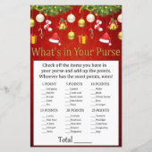 Kerstfeestdag decor Wat zit er in je handtas? (Voorkant)