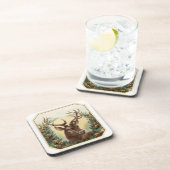 kerstfeestdag deer Buck Pine Cones/Set van 6 Drankjes Onderzetter (Rechterzijde)