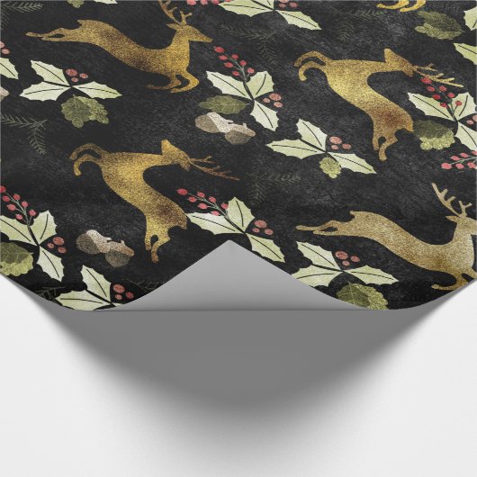 Kerstfeestdag - Deer & Mistletoe Cadeaupapier (Hoek)