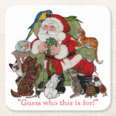 Kerstfeestdag Dierenvriend voor kerstfeestdagen Kartonnen Onderzetters (Voorkant)