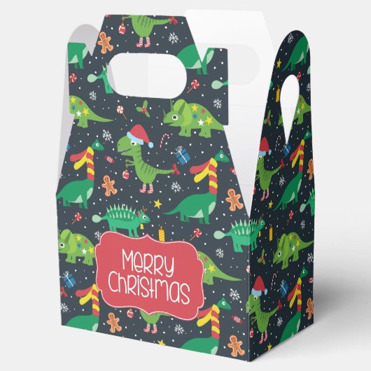 kerstfeestdag dinosaur favor Box Bedankdoosjes (Geopend)