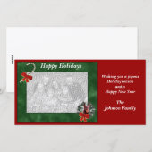 Kerstfeestdag Doberman Wreatfoto-kaart Feestdagenkaart (Voorkant / Achterkant)