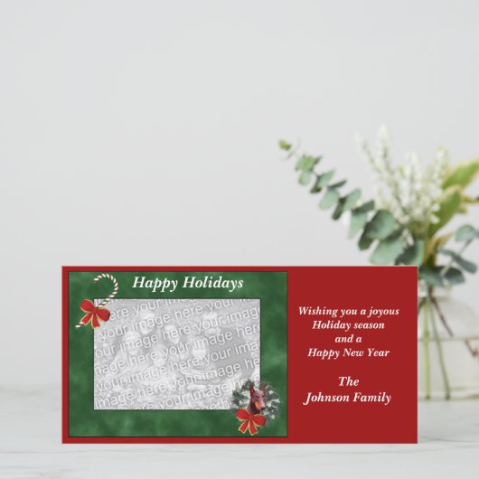 Kerstfeestdag Doberman Wreatfoto-kaart Feestdagenkaart (Staand voorkant)