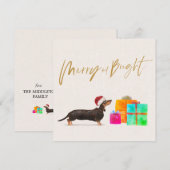 kerstfeestdag Dog Dachshund Merry Greeting (Voorkant / Achterkant)