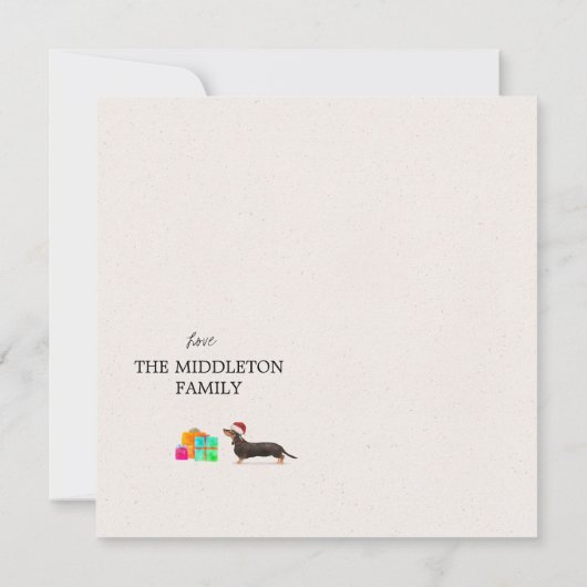 kerstfeestdag Dog Dachshund Merry Greeting (Achterkant)