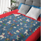 Kerstfeestdag - Dog Fun Festive Pattern Doggies Fleece Deken
