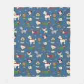 Kerstfeestdag - Dog Fun Festive Pattern Doggies Fleece Deken (Voorkant)