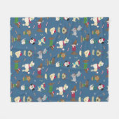 Kerstfeestdag - Dog Fun Festive Pattern Doggies Fleece Deken (Voorkant (Horizontaal))