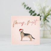 Kerstfeestdag Dog German Shepherd Greeting (Staand voorkant)