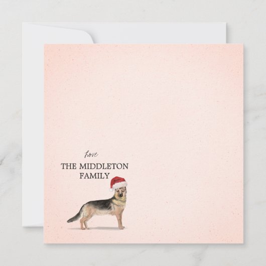 Kerstfeestdag Dog German Shepherd Greeting (Achterkant)