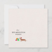 Kerstfeestdag Dog Tan Dachshund Greeting (Achterkant)