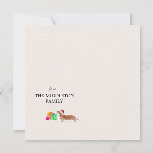 Kerstfeestdag Dog Tan Dachshund Greeting (Achterkant)