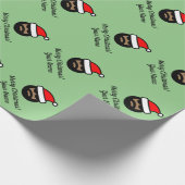 Kerstfeestdag, donkerbruine huidskleur cadeaupapier (Hoek)