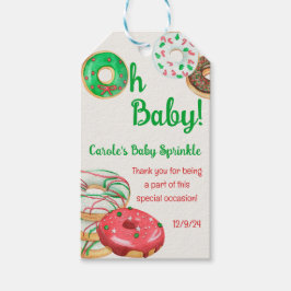 Kerstfeestdag Donut Baby Sprinkle, Shower Cadeaulabel