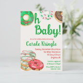 Kerstfeestdag Donut Baby Sprinkle, Shower Kaart (Staand voorkant)