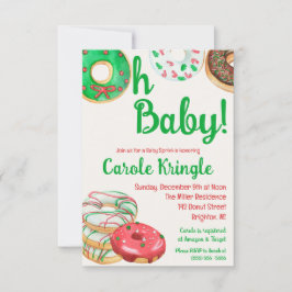 Kerstfeestdag Donut Baby Sprinkle, Shower Kaart