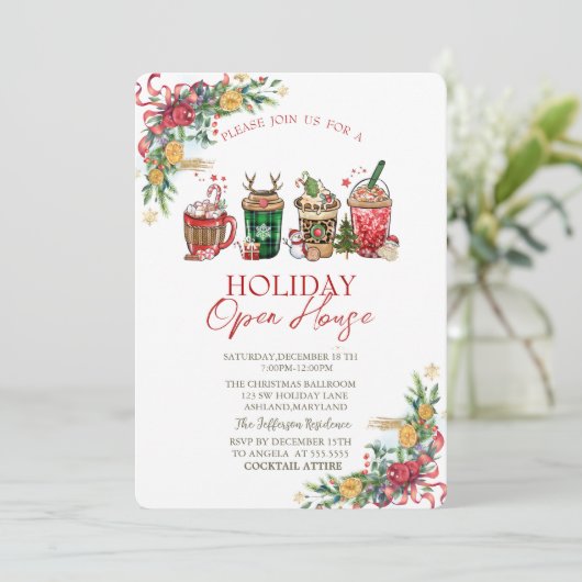 Kerstfeestdag, Drinken voor bijkantoren Kaart (Staand voorkant)