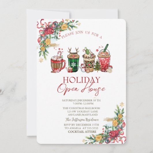 Kerstfeestdag, Drinken voor bijkantoren Kaart (Voorkant)