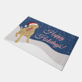 Kerstfeestdag Dudley Labrador Deurmat (Schuin)