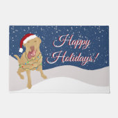 Kerstfeestdag Dudley Labrador Deurmat (Voorkant)