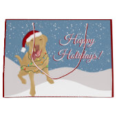 Kerstfeestdag Dudley Labrador Groot Cadeauzakje (Voorkant)