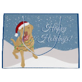 Kerstfeestdag Dudley Labrador Groot Cadeauzakje (Voorkant)