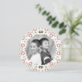 Kerstfeestdag Een foto botanische pingenknopen Kaart (Staand voorkant)