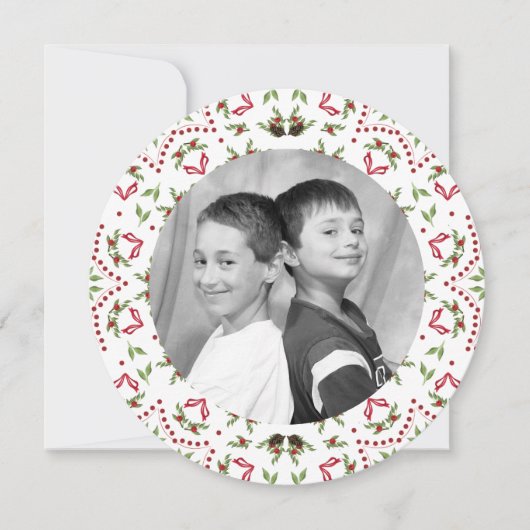 Kerstfeestdag Een foto botanische pingenknopen Kaart (Voorkant)