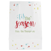 Kerstfeestdag Eenvoudig feestvieren dit seizoen Medium Cadeauzakje (Achterkant)