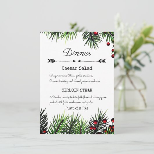 kerstfeestdag eenvoudig menu (Staand voorkant)