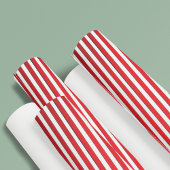 Kerstfeestdag Eenvoudig rood gestreept feestelijk Cadeaupapier