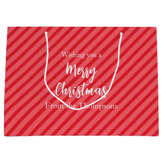 Kerstfeestdag Eenvoudig rood minimalistisch geluid Groot Cadeauzakje (Voorkant)