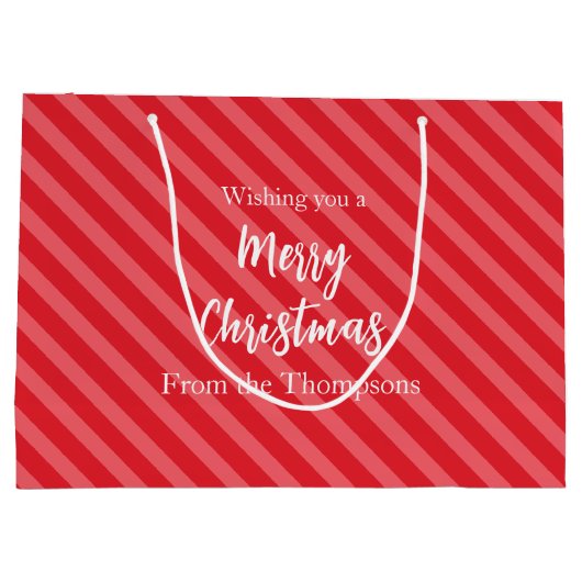 Kerstfeestdag Eenvoudig rood minimalistisch geluid Groot Cadeauzakje (Achterkant)