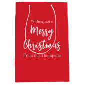 Kerstfeestdag Eenvoudig rood minimalistisch geluid Medium Cadeauzakje (Voorkant)