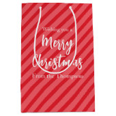 Kerstfeestdag Eenvoudig rood minimalistisch geluid Medium Cadeauzakje (Voorkant)