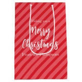 Kerstfeestdag Eenvoudig rood minimalistisch geluid Medium Cadeauzakje (Achterkant)