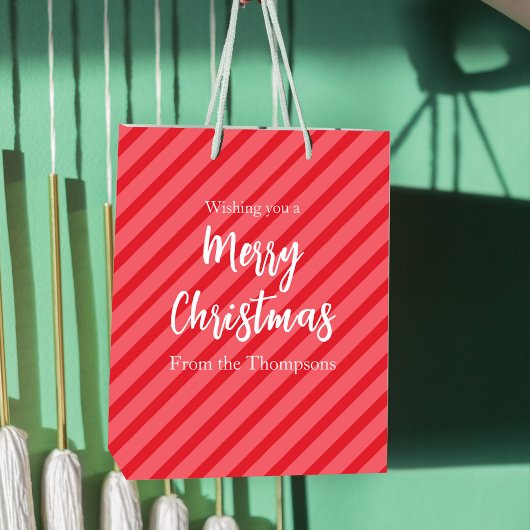 Kerstfeestdag Eenvoudig rood minimalistisch geluid Medium Cadeauzakje