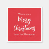 Kerstfeestdag Eenvoudig rood minimalistisch geluid Servet (Voorkant)