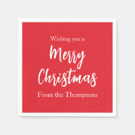 Kerstfeestdag Eenvoudig rood minimalistisch geluid Servet